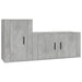 Set dulap TV, 2 piese, gri beton, lemn prelucrat - WALTI WALTI
