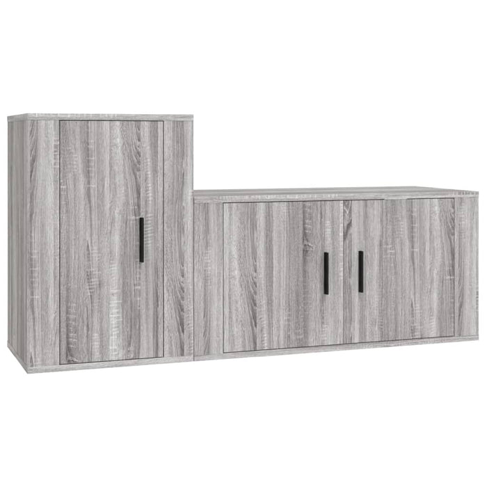 Set dulapuri TV, 2 piese, gri sonoma, lemn prelucrat WALTI