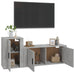 Set dulap TV, 2 piese, gri beton, lemn prelucrat - WALTI WALTI