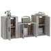 Set dulap TV, 3 piese, gri sonoma, lemn prelucrat - WALTI WALTI