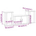 Set dulapuri TV, 3 piese, gri beton, lemn prelucrat - WALTI WALTI