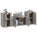 Set dulap TV, 3 piese, gri sonoma, lemn prelucrat - WALTI WALTI