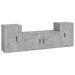 Set dulapuri TV, 3 piese, gri beton, lemn prelucrat - WALTI WALTI