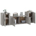 Set dulap TV, 3 piese, gri sonoma, lemn prelucrat - WALTI WALTI