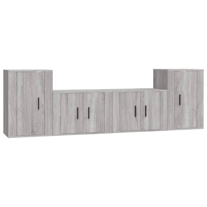 Set dulapuri TV, 4 piese, gri sonoma, lemn prelucrat - WALTI WALTI