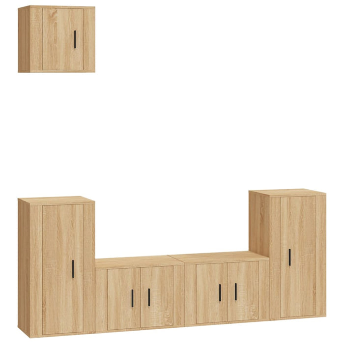 Set dulap TV, 5 piese, stejar sonoma, lemn prelucrat WALTI