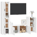 Set dulap TV, 4 piese, alb, lemn prelucrat - WALTI WALTI