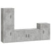 Set dulap TV, 4 piese, gri beton, lemn prelucrat - WALTI WALTI