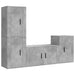 Set dulap TV, 4 piese, gri beton, lemn prelucrat - WALTI WALTI