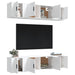 Set dulap TV, 6 piese, alb, lemn prelucrat - WALTI WALTI