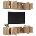 Set dulap TV, 6 piese, stejar sonoma, lemn prelucrat - WALTI WALTI