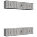 Set dulapuri TV, 6 piese, gri sonoma, lemn prelucrat - WALTI WALTI