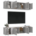 Set dulapuri TV, 6 piese, gri sonoma, lemn prelucrat - WALTI WALTI