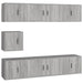 Set comode TV, 7 piese, gri sonoma, lemn compozit - WALTI WALTI