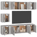 Set comode TV, 7 piese, gri sonoma, lemn compozit - WALTI WALTI