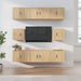 Set dulap TV, 8 piese, stejar sonoma, lemn prelucrat - WALTI WALTI