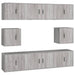 Set dulap TV, 8 piese, gri sonoma, lemn prelucrat - WALTI WALTI