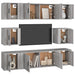 Set dulap TV, 8 piese, gri sonoma, lemn prelucrat - WALTI WALTI
