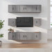 Set dulap TV, 8 piese, gri sonoma, lemn prelucrat - WALTI WALTI