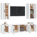 Set dulap TV, 5 piese, alb, lemn prelucrat - WALTI WALTI