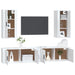 Set dulap TV, 4 piese, alb, lemn prelucrat - WALTI WALTI