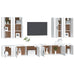 Set dulap TV, 8 piese, alb, lemn prelucrat - WALTI WALTI