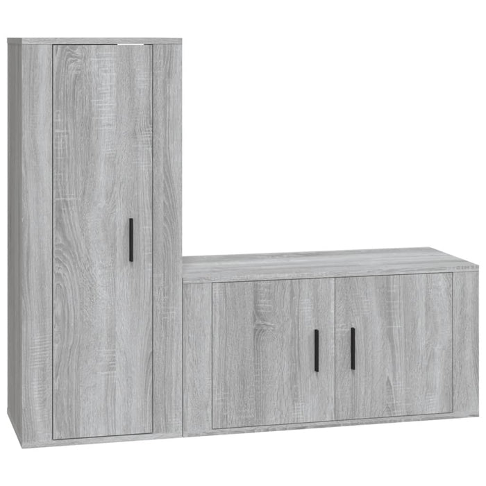 Set dulapuri TV, 2 piese, gri sonoma, lemn prelucrat WALTI