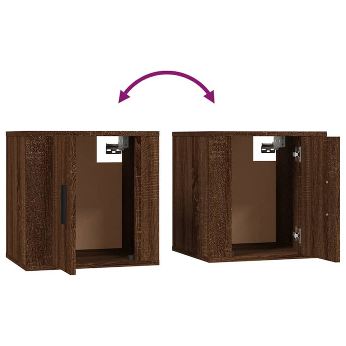 Set comode TV, 7 piese, stejar maro, lemn compozit WALTI