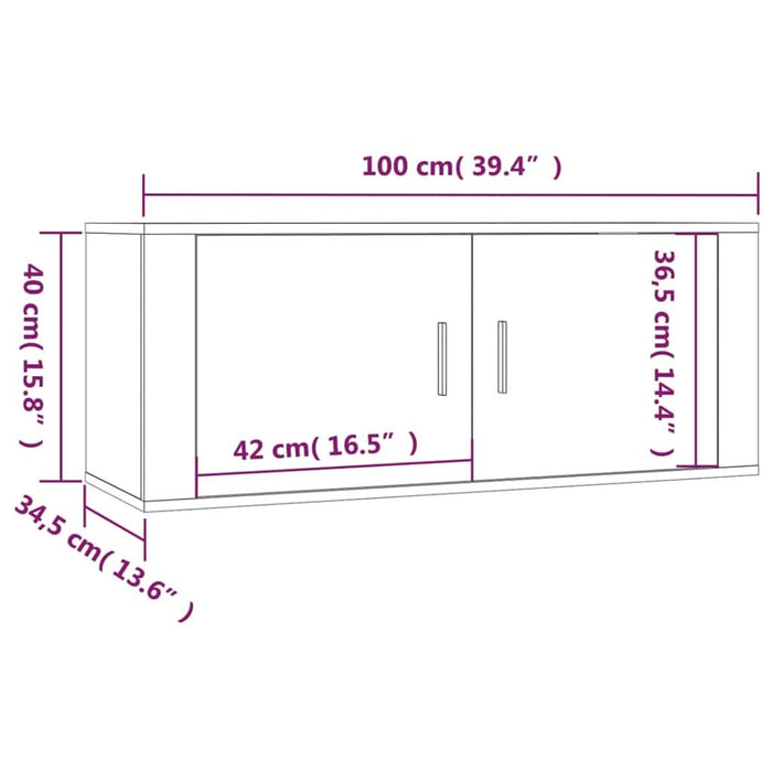 Set dulap TV, 7 piese, alb, lemn prelucrat WALTI