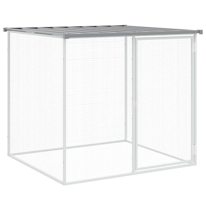 Coteț pui cu acoperiș gri deschis 103x98x90 cm oțel galvanizat - WALTI WALTI