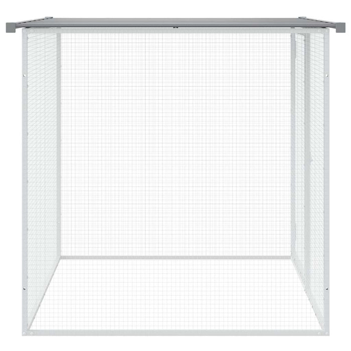 Coteț pui cu acoperiș gri deschis 103x98x90 cm oțel galvanizat - WALTI WALTI