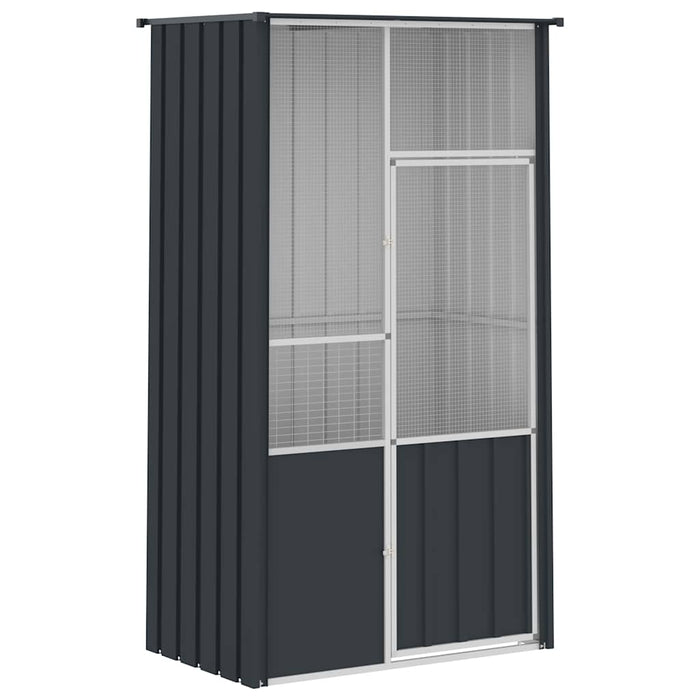 Colivie pentru păsări antracit 115x78x200 cm oțel galvanizat WALTI