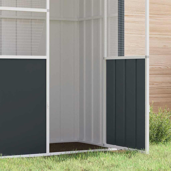 Colivie pentru păsări antracit 115x78x200 cm oțel galvanizat WALTI