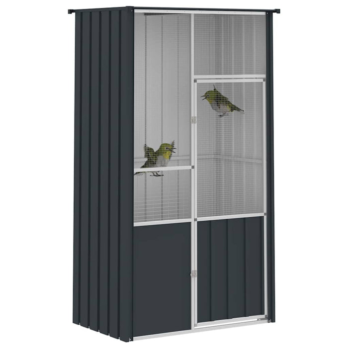 Colivie pentru păsări antracit 115x78x200 cm oțel galvanizat WALTI