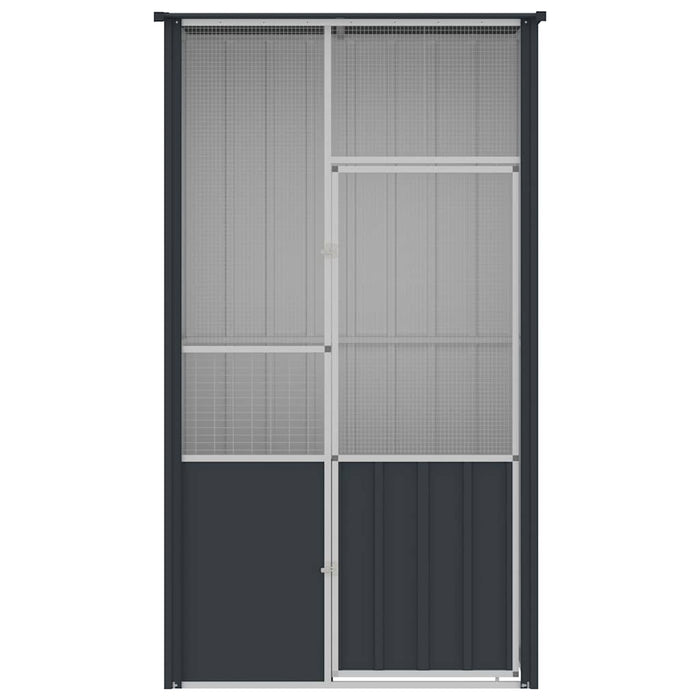 Colivie pentru păsări antracit 115x78x200 cm oțel galvanizat WALTI