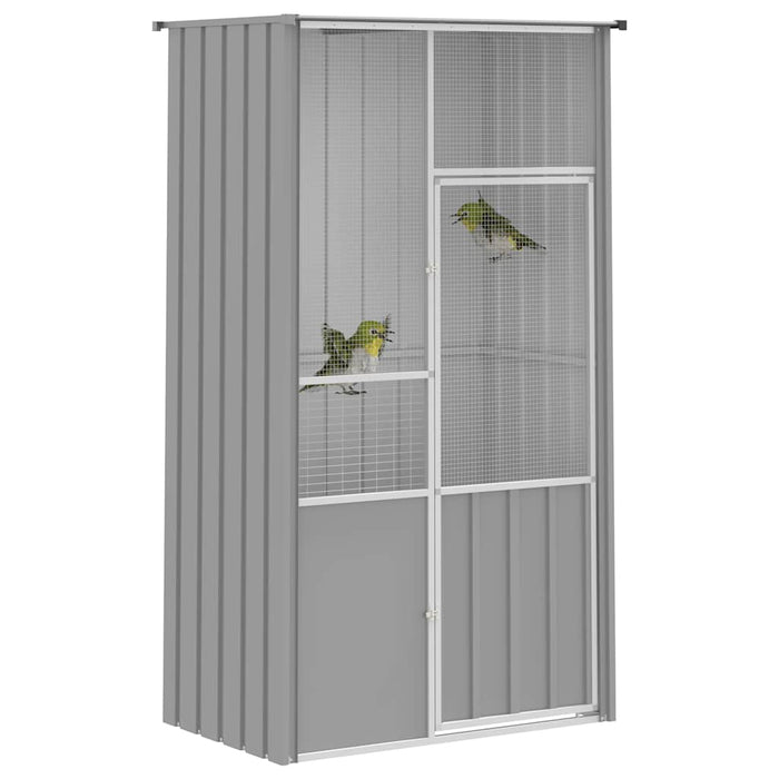 Colivie pentru păsări gri 115x78x200 cm oțel galvanizat WALTI