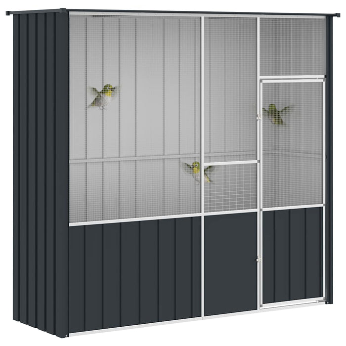 Colivie pentru păsări antracit 215x78x200 cm oțel galvanizat - WALTI WALTI