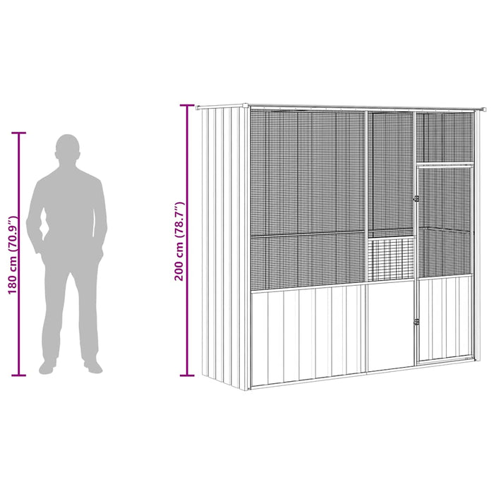 Colivie pentru păsări antracit 215x78x200 cm oțel galvanizat - WALTI WALTI