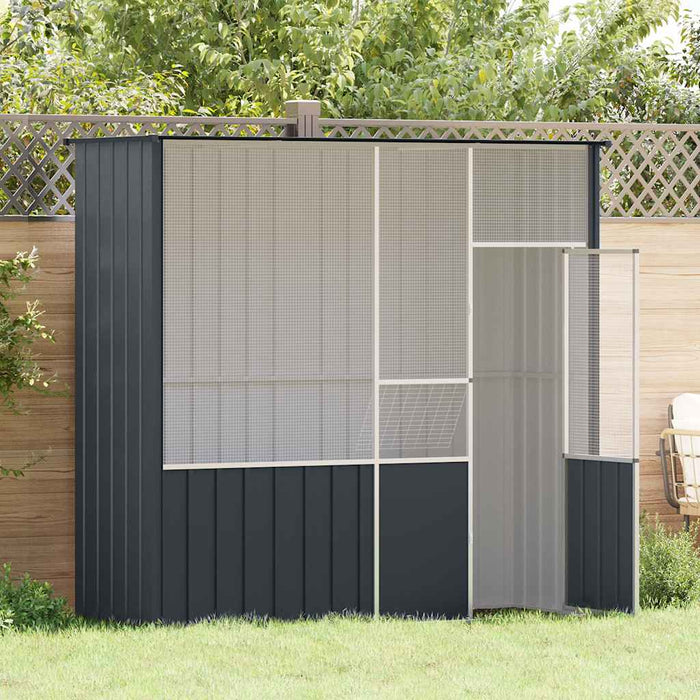Colivie pentru păsări antracit 215x78x200 cm oțel galvanizat - WALTI WALTI