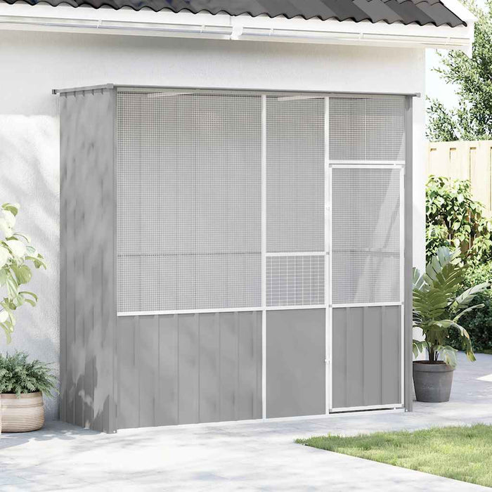 Colivie pentru păsări gri 215x78x200 cm oțel galvanizat - WALTI WALTI