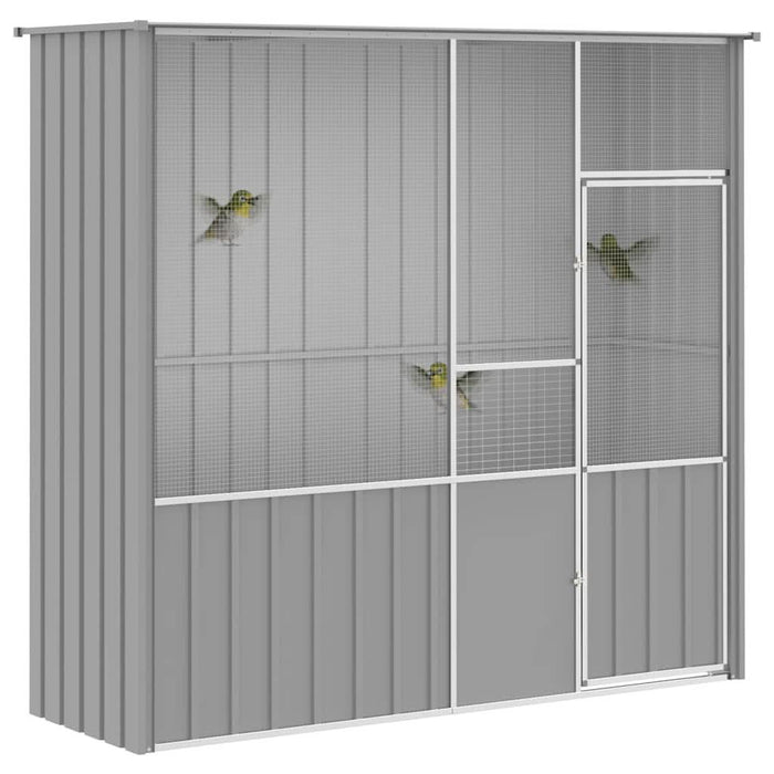 Colivie pentru păsări gri 215x78x200 cm oțel galvanizat - WALTI WALTI