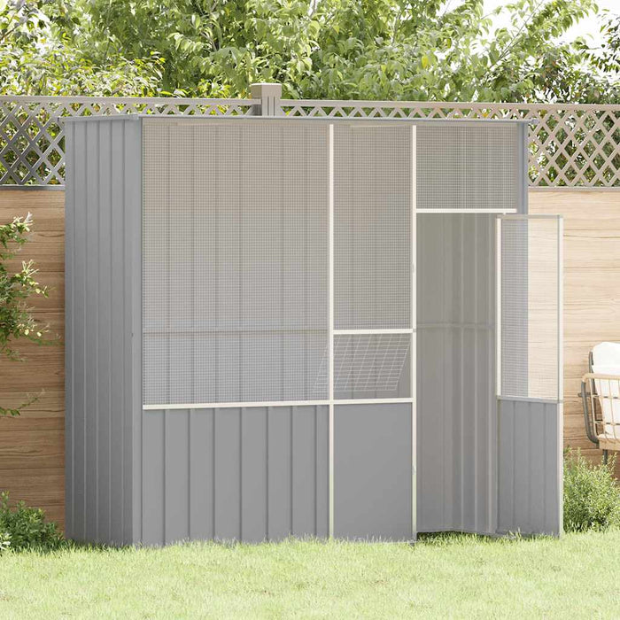 Colivie pentru păsări gri 215x78x200 cm oțel galvanizat - WALTI WALTI