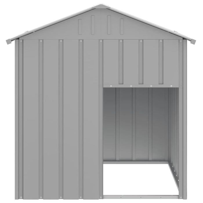 Casă câine & acoperiș gri deschis 117x103x123cm oțel galvanizat - WALTI WALTI