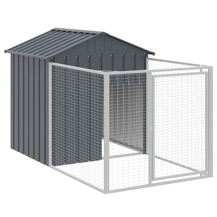 Cușcă câine cu țarc antracit 117x201x123 cm oțel galvanizat WALTI