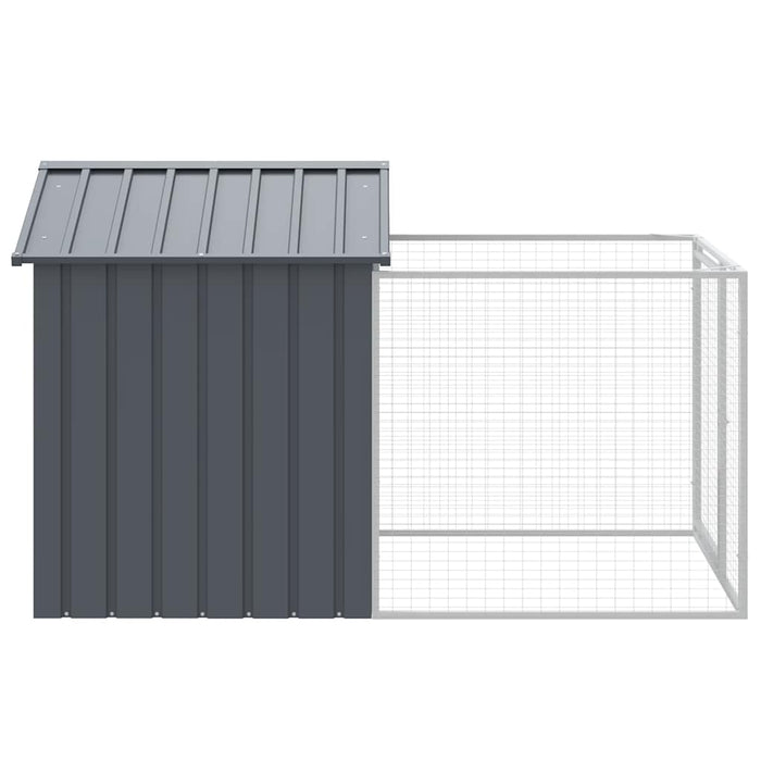Cușcă câine cu țarc antracit 117x201x123 cm oțel galvanizat WALTI