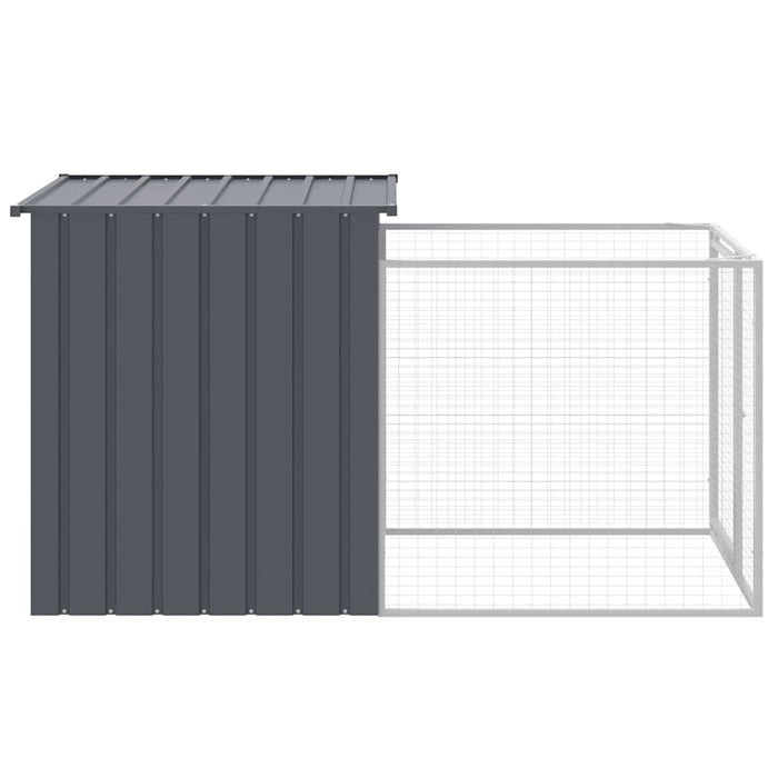 Cușcă câine cu țarc antracit 110x201x110 cm oțel galvanizat - WALTI WALTI