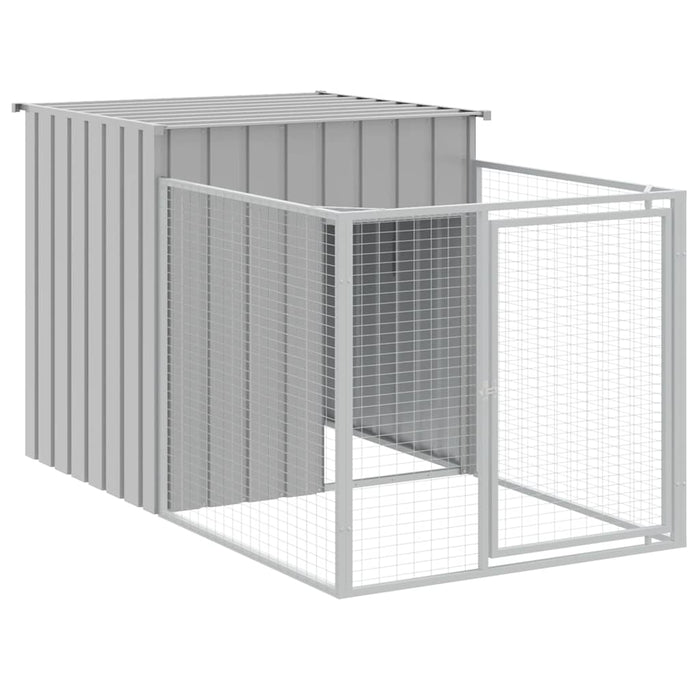 Cușcă pentru câini cu împrejmuire gri deschis 110x201x110 cm oțel galvanizat WALTI