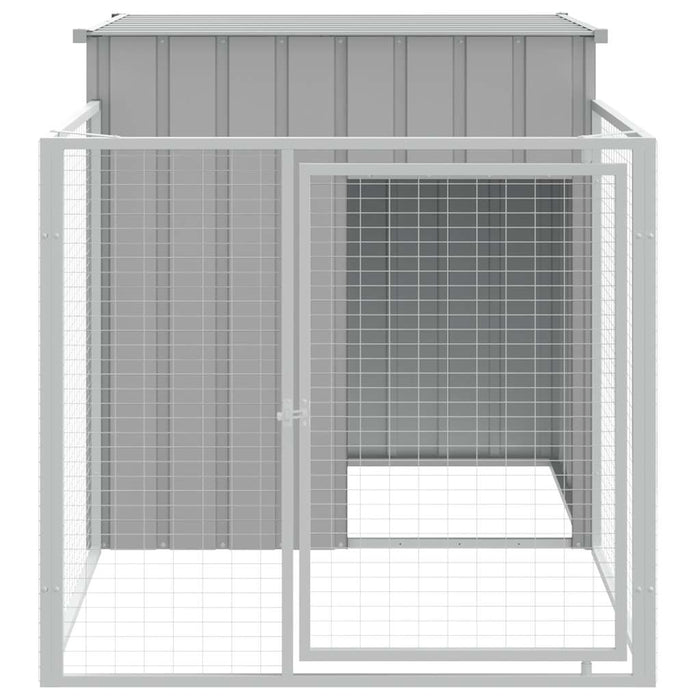 Cușcă pentru câini cu împrejmuire gri deschis 110x201x110 cm oțel galvanizat WALTI