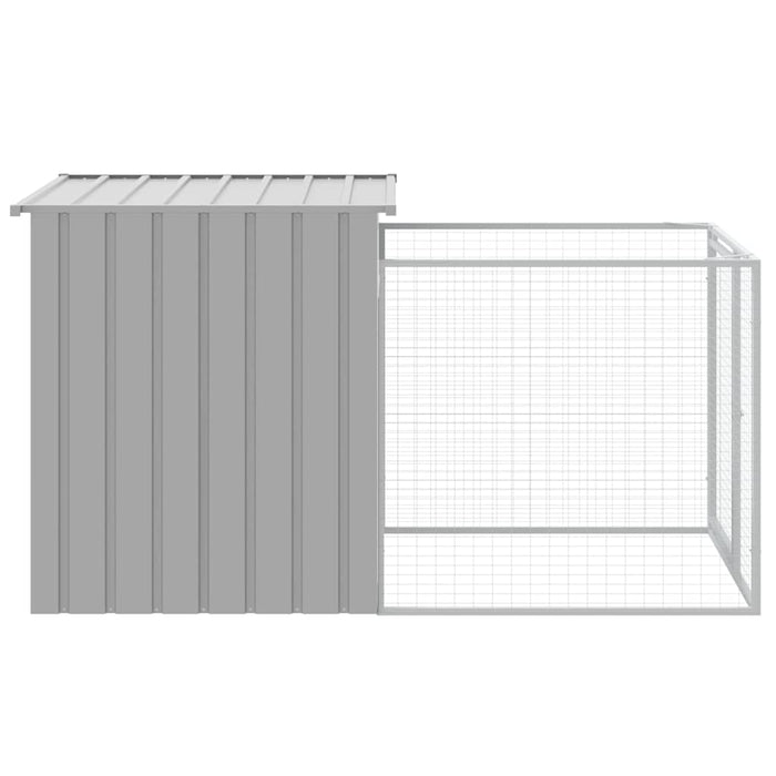 Cușcă pentru câini cu împrejmuire gri deschis 110x201x110 cm oțel galvanizat WALTI