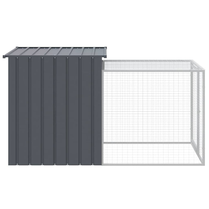 Cușcă pentru găini cu peron, antracit, 110x201x110 cm, oțel galvanizat WALTI